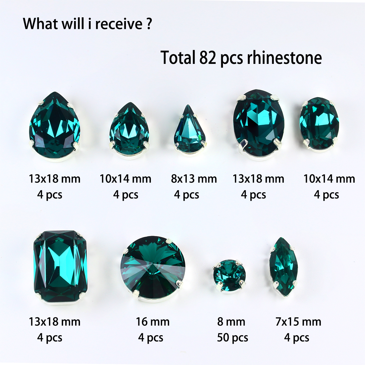 mixed shapes claw rhinestones